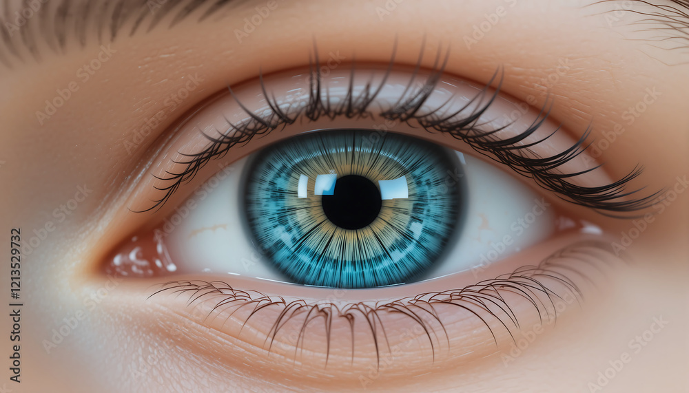 Fototapeta premium Beautiful close-up of a mesmerizing blue-green eye with detailed iris patterns