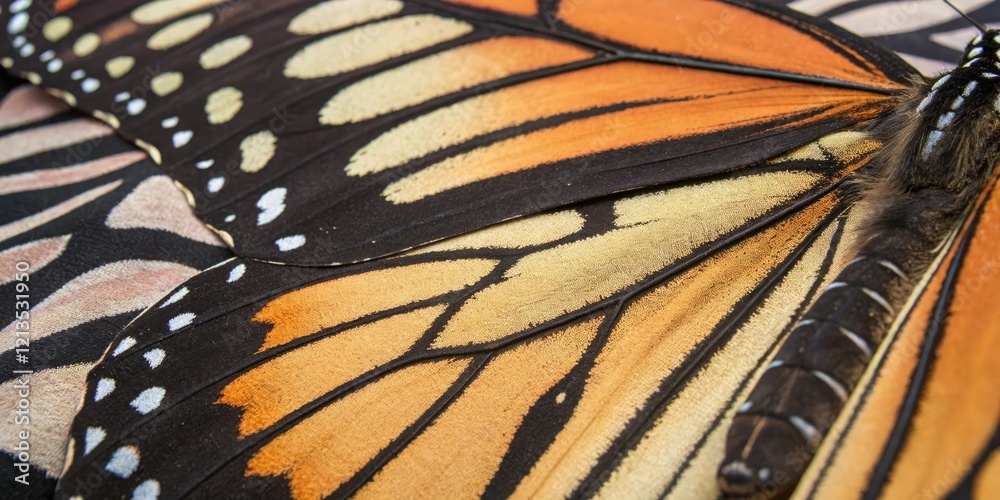 Naklejka premium Butterfly seamless wing pattern fabric, insect wings, soft colors