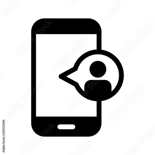 smartphone contact person solid style