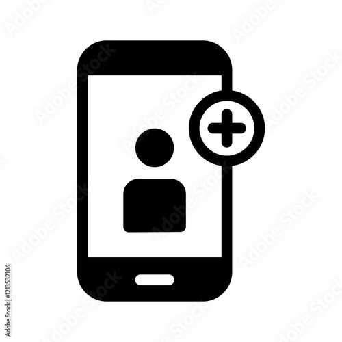 smartphone add person solid style