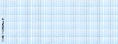 Seamless blue tile pattern. Rectangle ceramic tiled texture for bathroom wall, kitchen floor, pool surface. Repeating light mosaic grid background. Repeated vertical brick backdrop. Vector wallpaper