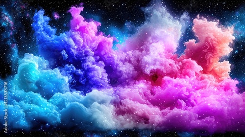 Wallpaper Mural Colorful cosmic cloudscape, nebula fantasy, space background, for design Torontodigital.ca