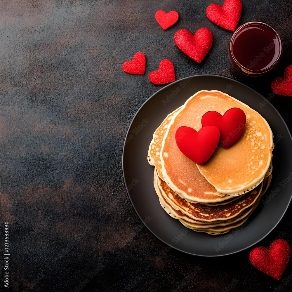 Romantic Pancakes with Valentine's Day Romantic Pancakes with Valentine's Day