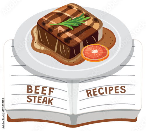 Delicious Beef Steak Recipe Illustration