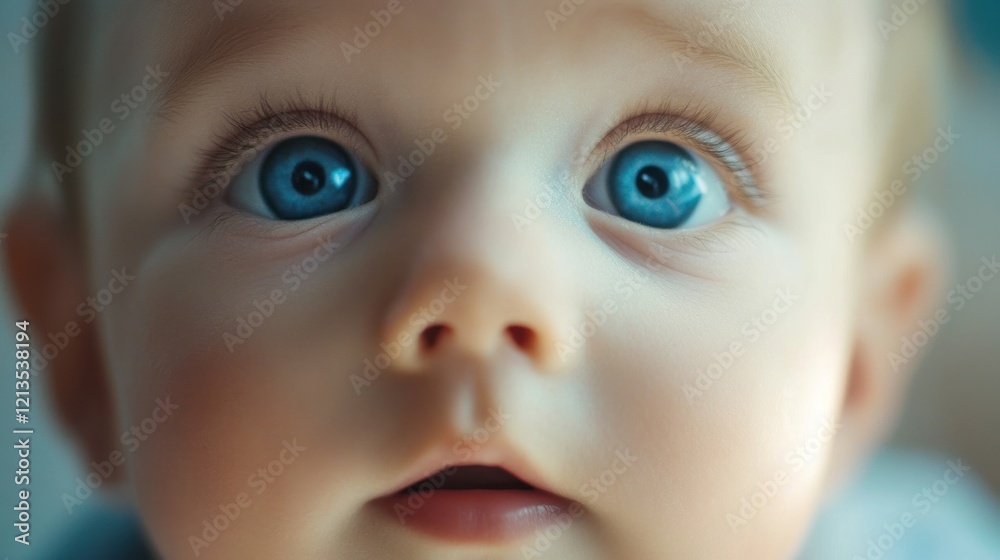 Innocence of a Baby's Gaze: Captivating Blue Eyes Innocence of a Baby's Gaze: Captivating Blue Eyes