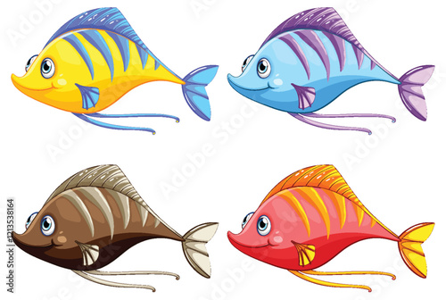 Colorful Cartoon Sea Fish Collection