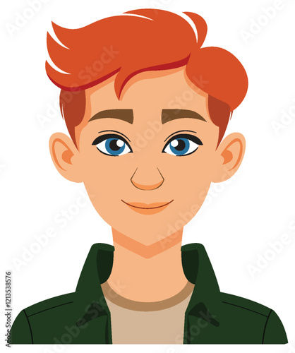 Smiling Red-Haired Boy Illustration