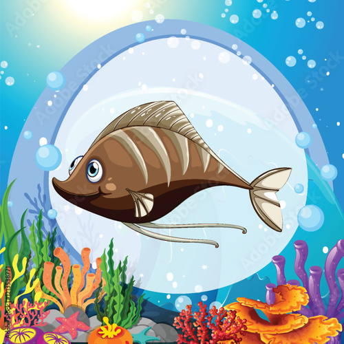 Colorful Underwater Sea Life Illustration
