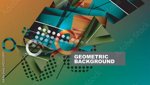 Abstract background geometric design with colorful gradients