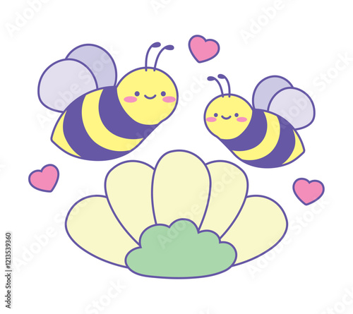 cute bee animals in love