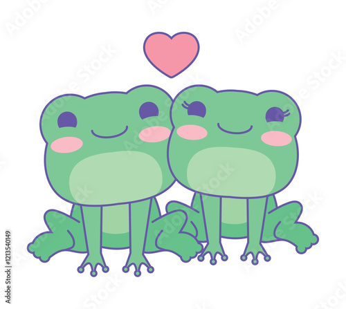cute frog animals in love