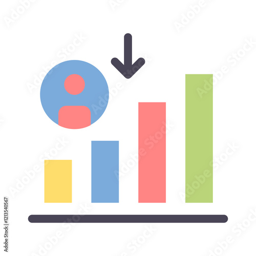 graph person decrease flat style