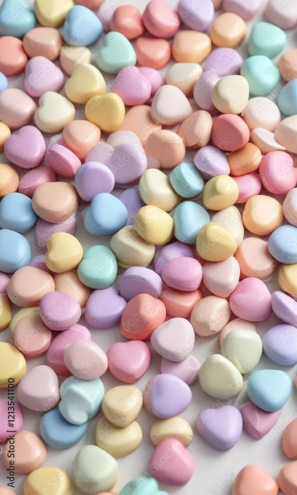 Candy Conversation Heart with Pastel Colors and White Background, sweets, valentine's day, pastel colors Candy Conversation Heart with Pastel Colors and White Background, sweets, valentine's day, pastel colors