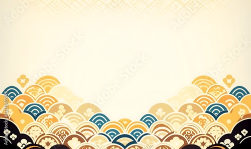 Elegant Asian-inspired wave pattern background.