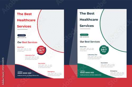 Corporate healthcare and medical  flyer design template for print