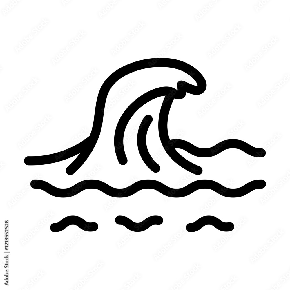 Obraz premium Wave Outline Style