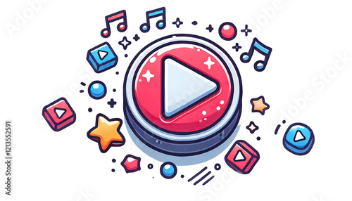 Cartoon Play Button Icon photo