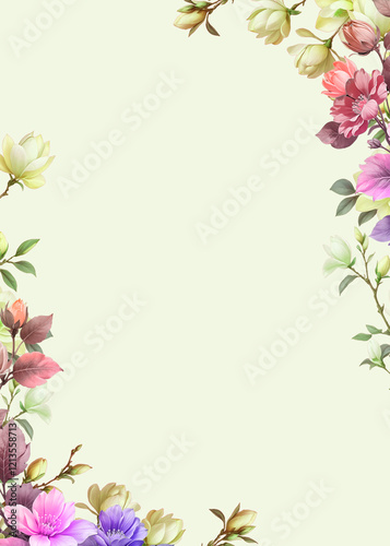 Wallpaper Mural frame of flowers Torontodigital.ca