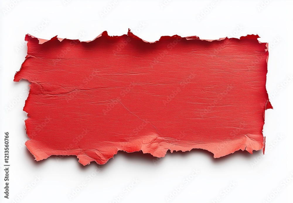 Red Torn Paper: A textured red piece of paper with torn edges, isolated against a clean backdrop, perfect for adding a touch of dynamic energy and visual interest to your designs. Red Torn Paper: A textured red piece of paper with torn edges, isolated against a clean backdrop, perfect for adding a touch of dynamic energy and visual interest to your designs.