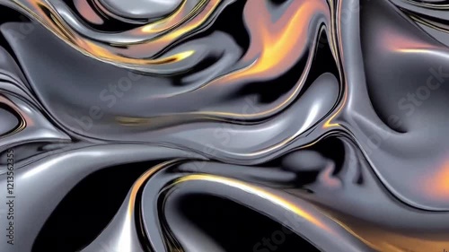 Wallpaper Mural Abstract metallic liquid waves with golden hues - fluidity and modern elegance - suitable for tech backgrounds or contemporary art projects Torontodigital.ca