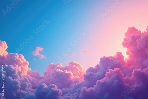 Blue and pink wispy clouds dance in the bright morning light, light, atmospheric conditions