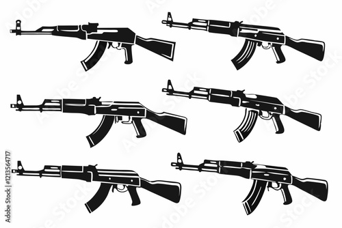 AK 47 Weapon Vector and Illustration