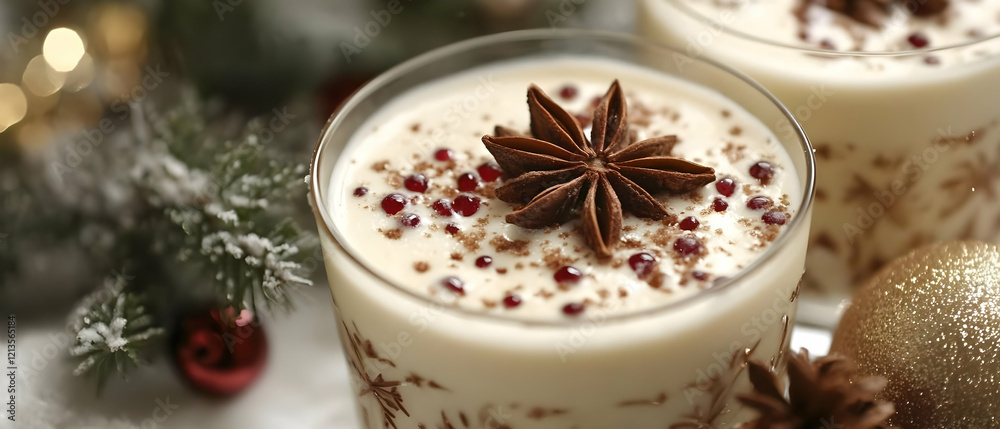 Festive Eggnog Dessert, Christmas Decor Festive Eggnog Dessert, Christmas Decor