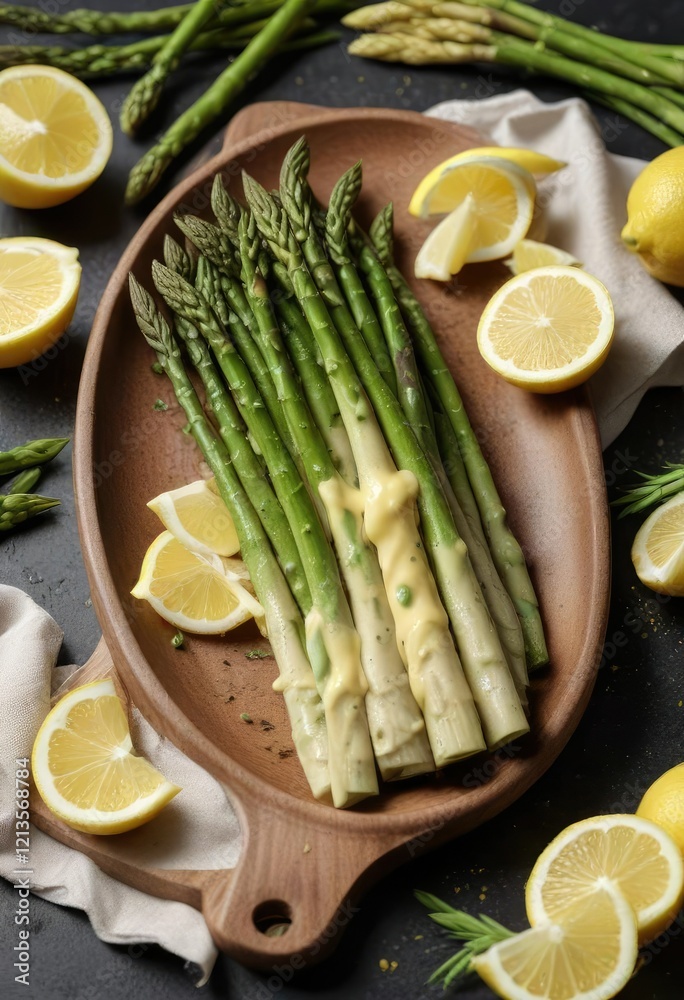 asparagus spears with hollandaise sauce and lemon wedges, food, seasonal ingredient, hollandeise sauce asparagus spears with hollandaise sauce and lemon wedges, food, seasonal ingredient, hollandeise sauce