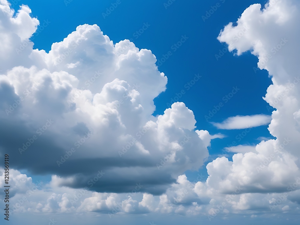 Beautiful soft white clouds in the blue sky, ideal for the background, rainy season Beautiful soft white clouds in the blue sky, ideal for the background, rainy season