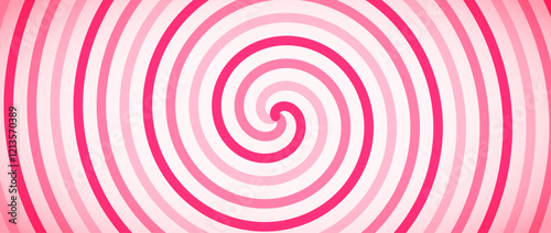 Candy color spiral background. Pink rotating swirl pattern wallpaper. Sweet whipped cream concept. Vector ice creamy backdrop