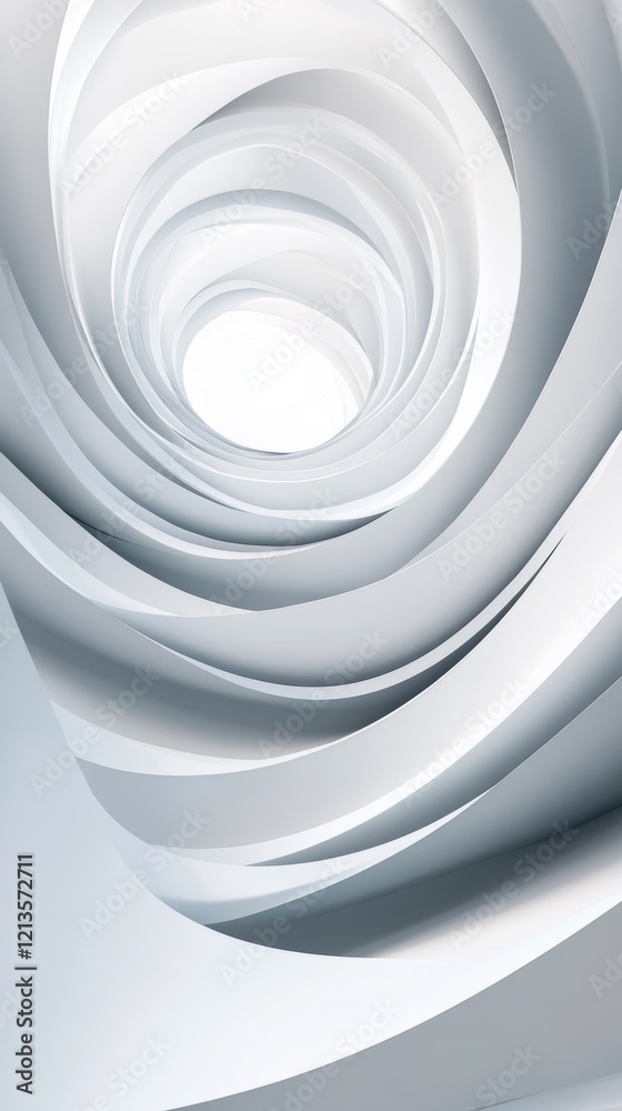 Obraz premium Abstract Swirling White and Grey Tunnel Background