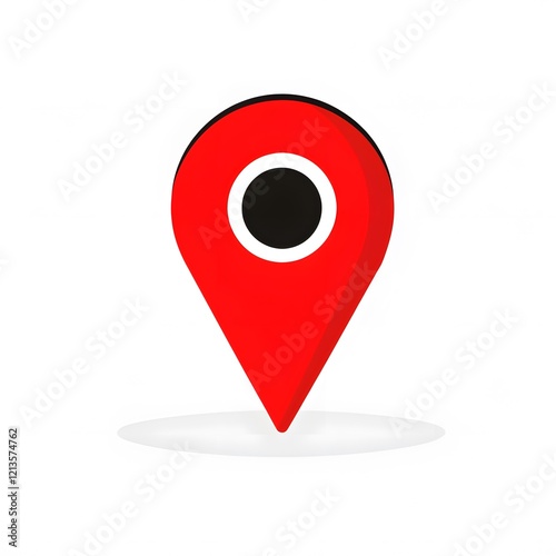 Red Location Pin Icon with Shadow Isolated on White Background, GPS Map Marker Symbol Free Download Red Location Pin Icon with Shadow Isolated on White Background, GPS Map Marker Symbol - GFXLoad