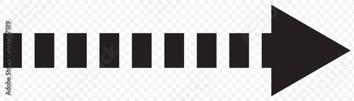 Dashed arrow set. Vector doodle dot line. Thin pointer arrows. eps 10.