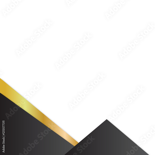 black and gold corner element design transparent background