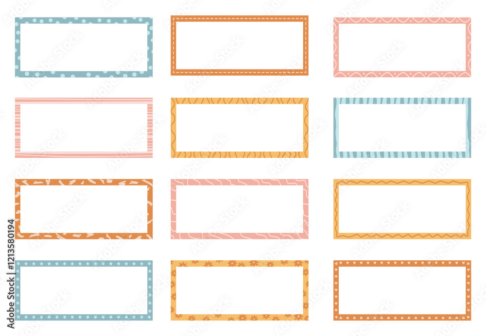 Obraz premium Pastel Boho Decorative Rectangle Frames