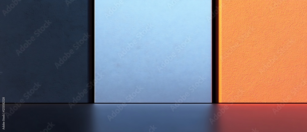 Fototapeta premium Abstract Cool Tones Minimalist Design Subtle lighting enhances the vertical composition. AI Generated