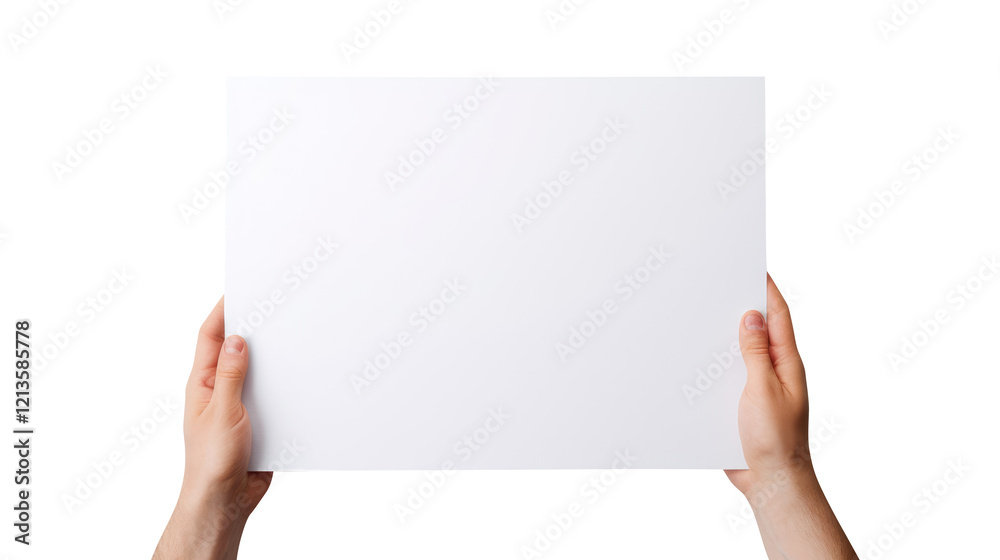 Hand holding blank paper Isolated on transparent background, clipping path, Png file. Hand holding blank paper Isolated on transparent background, clipping path, Png file.