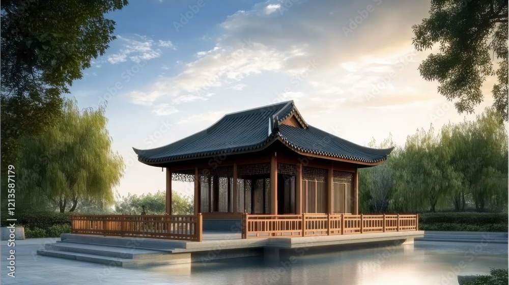 Ancient Chinese temple in the morning, an ideal destination to uncover China's cultural landmarks amidst the Chinese New Year festivities. Ancient Chinese temple in the morning, an ideal destination to uncover China's cultural landmarks amidst the Chinese New Year festivities.