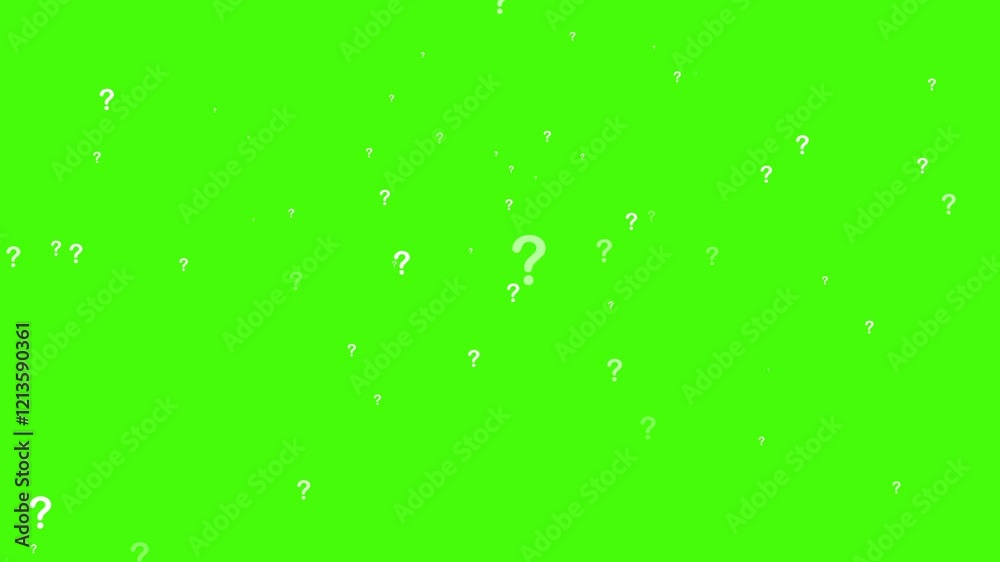 Question Marks Animation Moving on Green Screen Background. 4K Resolution Question Marks Animation Moving on Green Screen Background. 4K Resolution