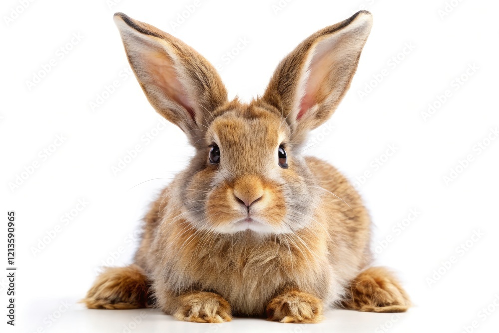 Fluffy Bunny Long Ears White Background Low Light Photography - Adorable Pet Photo Fluffy Bunny Long Ears White Background Low Light Photography - Adorable Pet Photo