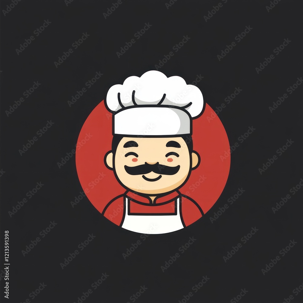 Cartoon chef illustration, friendly, food, cooking Cartoon chef illustration, friendly, food, cooking