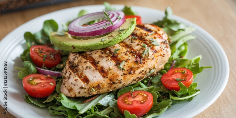 Grilled Chicken Breast Salad With Avocado And Red Onion Grilled Chicken Breast Salad With Avocado And Red Onion
