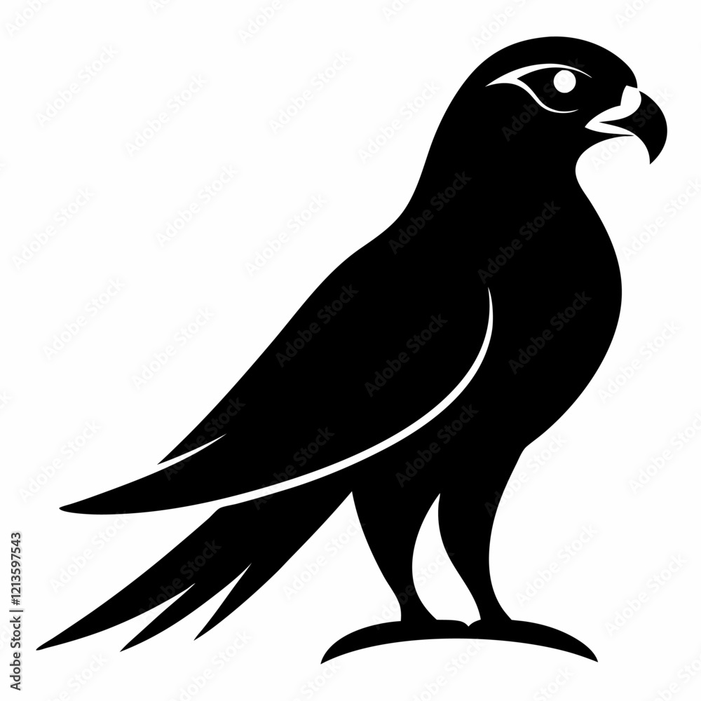 Fototapeta premium falconet bird silhouette vector icon on white background