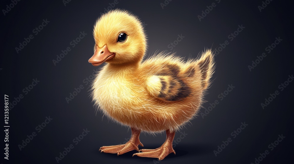 Charming duckling display studio setting photography soft light close-up adorable animal Charming duckling display studio setting photography soft light close-up adorable animal