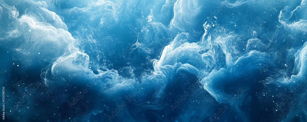 Fototapeta premium Abstract Blue Digital Background with Soft Flow, Generative AI