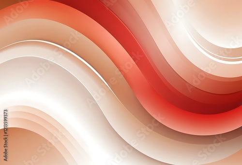Abstract Red and Beige Wave Pattern Design