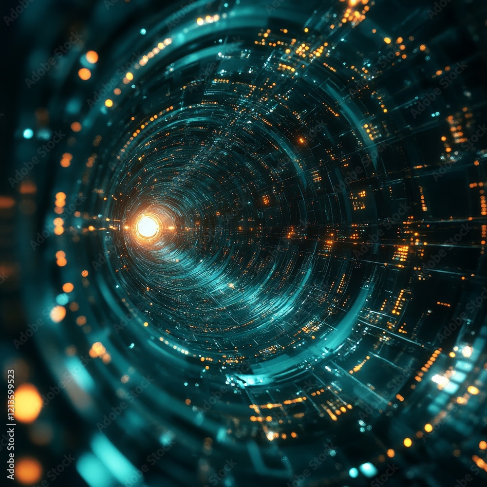 Abstract Futuristic Digital Design, Generative AI Abstract Futuristic Digital Design, Generative AI
