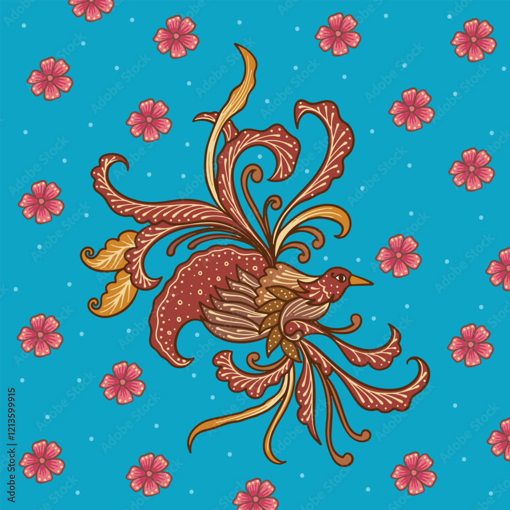Obraz premium Indonesia Batik ornamental pattern traditional and elegant design for background, card, invitation, fabric, etc