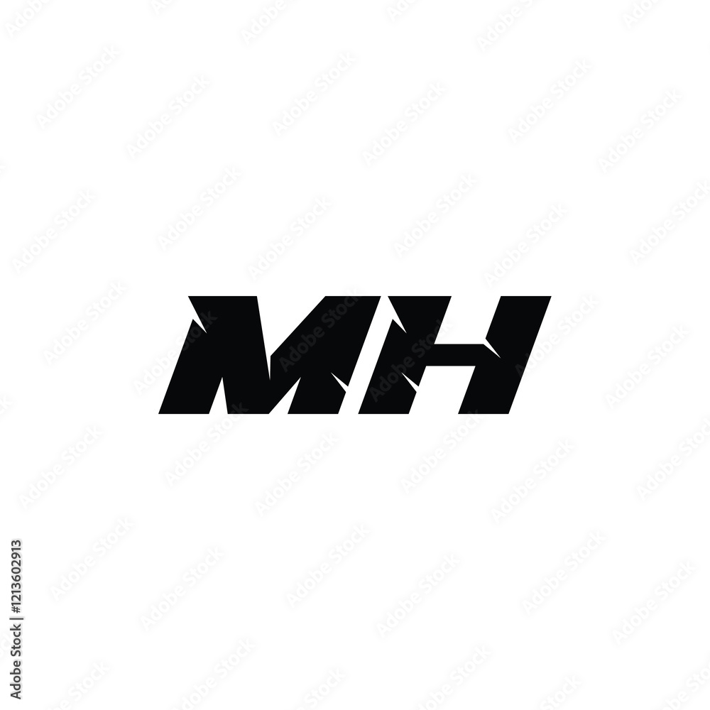 MH monogram logo design letter text name symbol monochrome logotype alphabet character simple logo MH monogram logo design letter text name symbol monochrome logotype alphabet character simple logo
