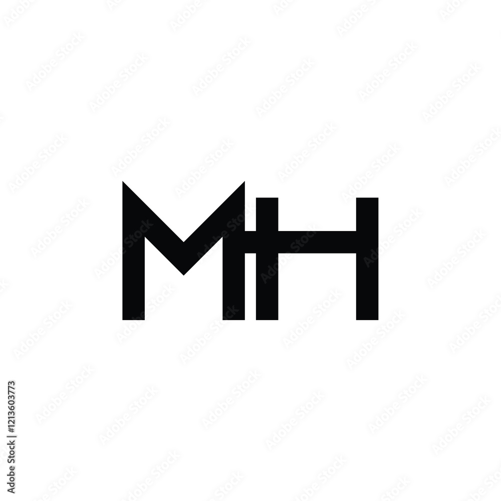 MH monogram logo design letter text name symbol monochrome logotype alphabet character simple logo MH monogram logo design letter text name symbol monochrome logotype alphabet character simple logo